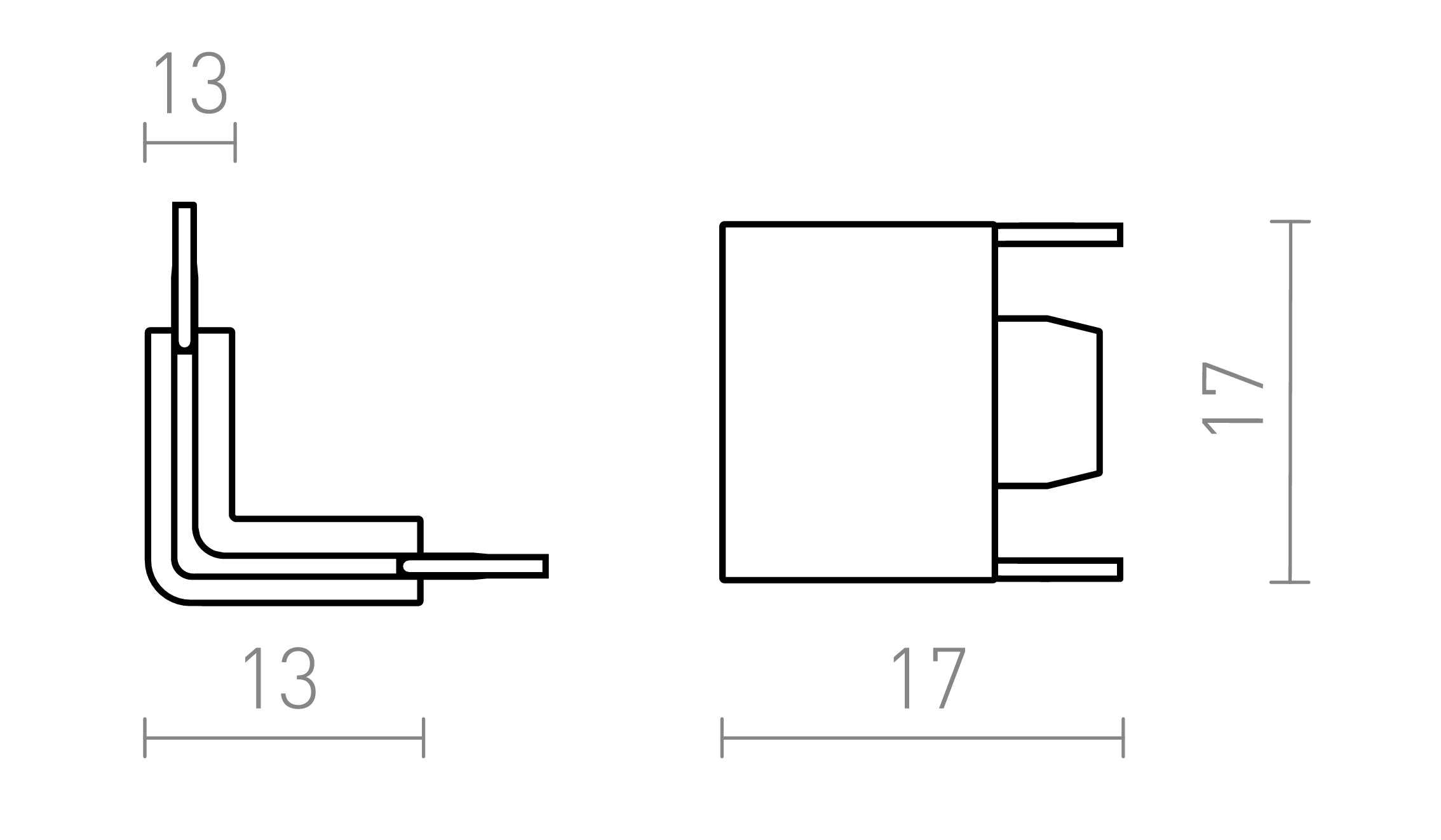 90 L KOPPELSTUK VOOR VEGA RAIL - Product sketch