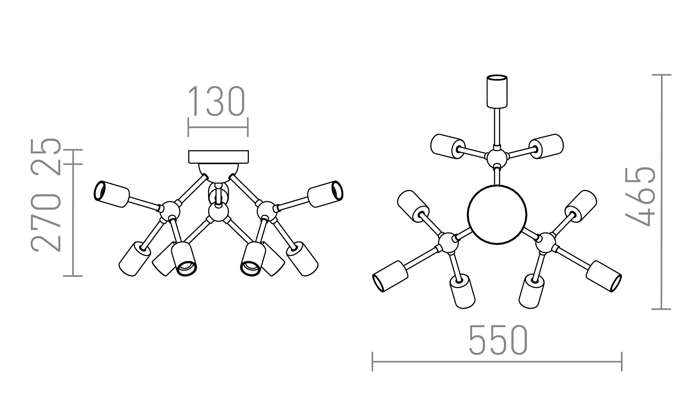 ARTEMIA PLAFONDLAMP - Product sketch