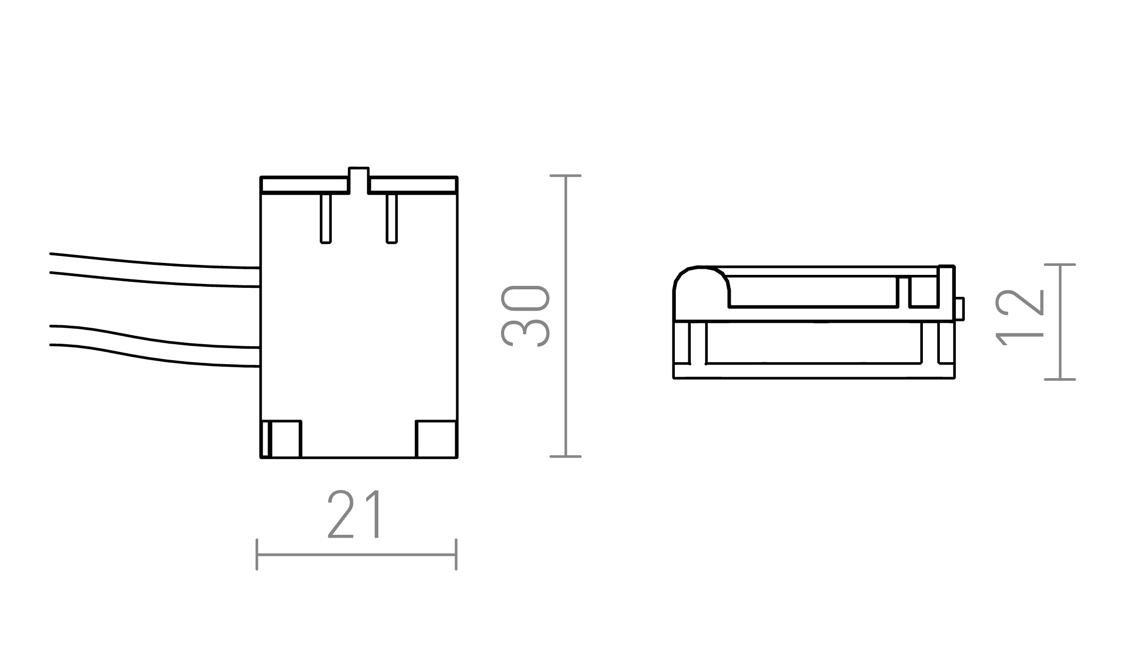 WAVE stroomvoorziening zwart 24= - Product sketch