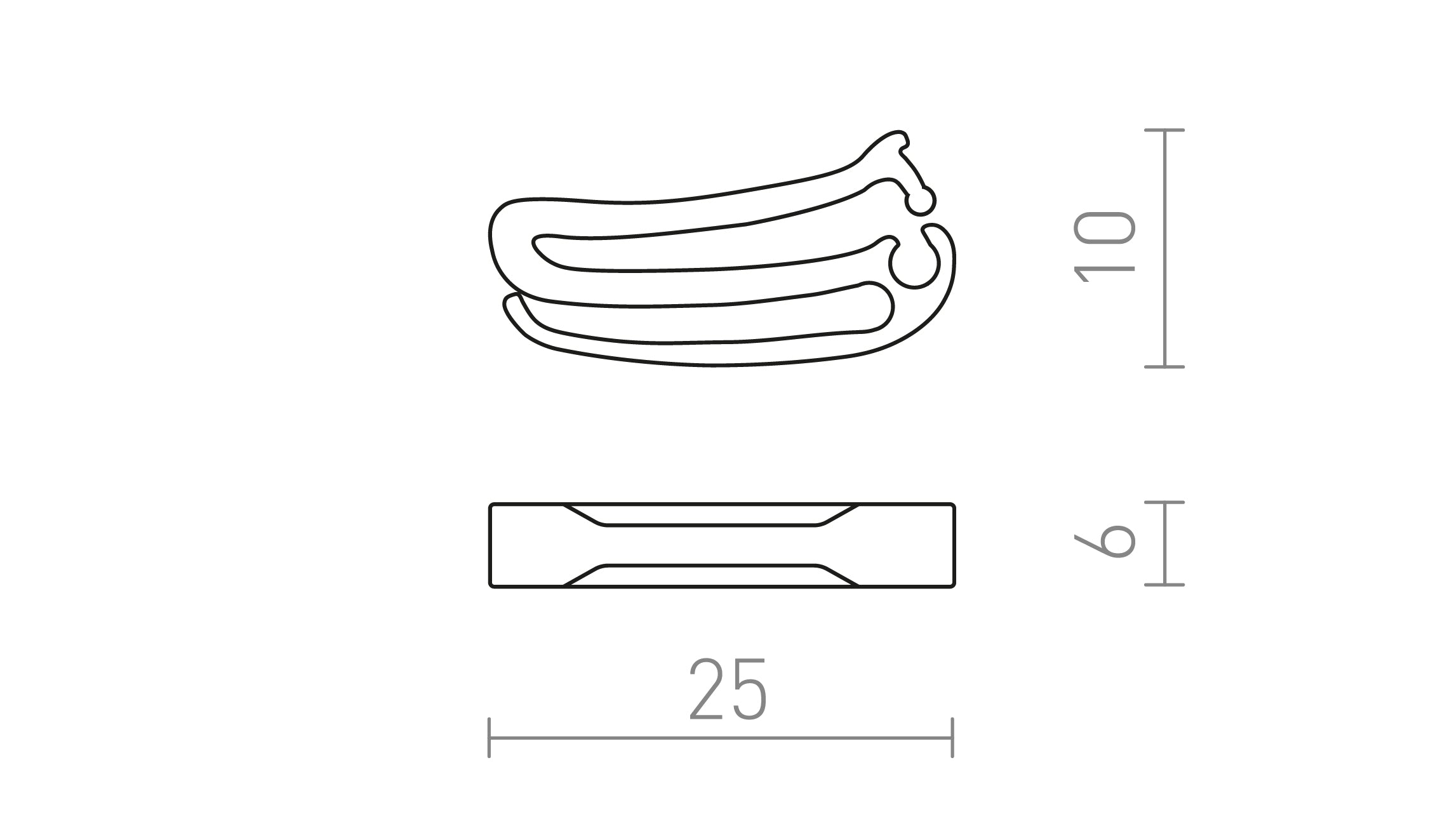 WAVE Einde clip zwart - Product sketch