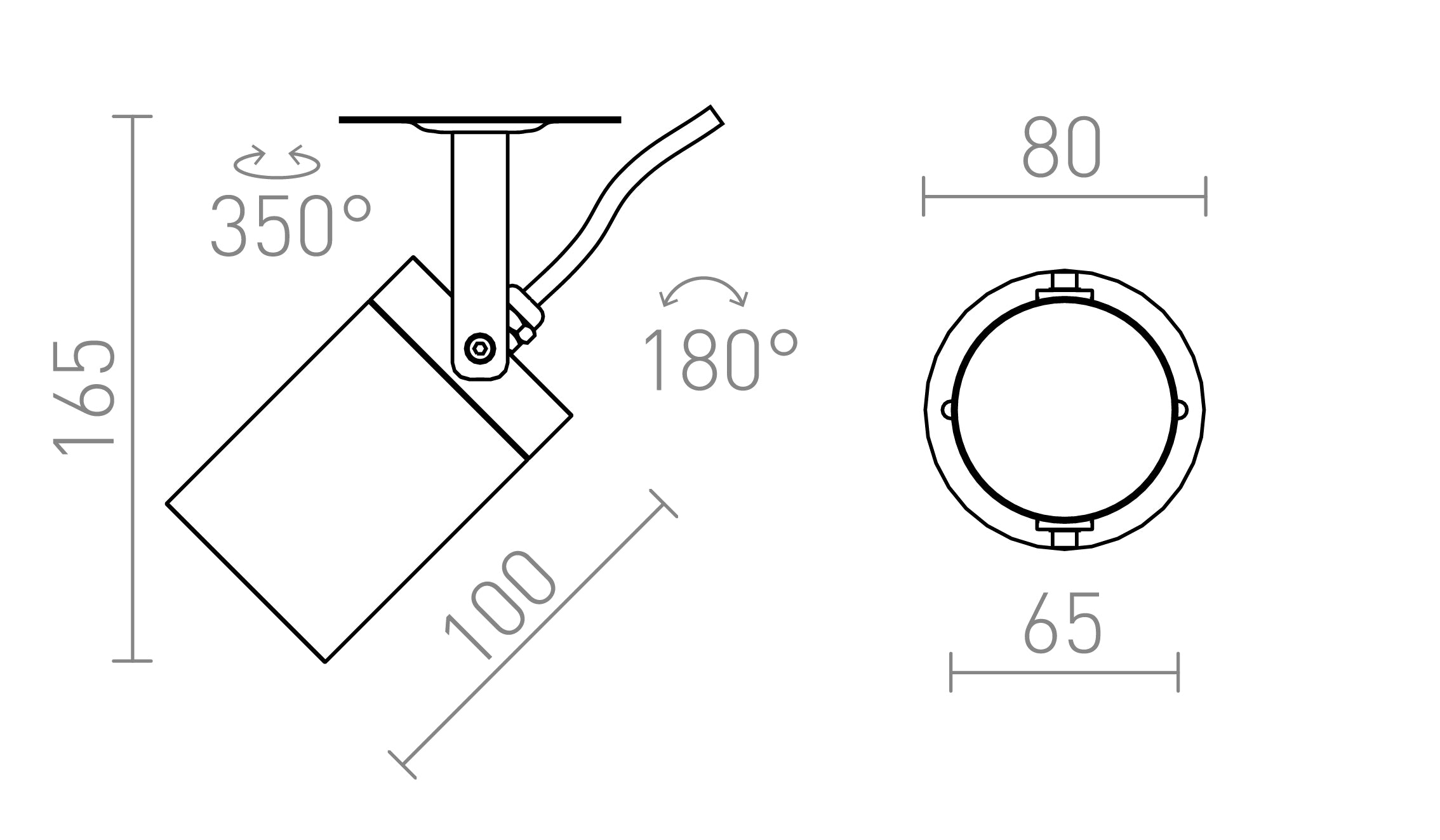 NAVONA OPBOUWLAMP - Product sketch