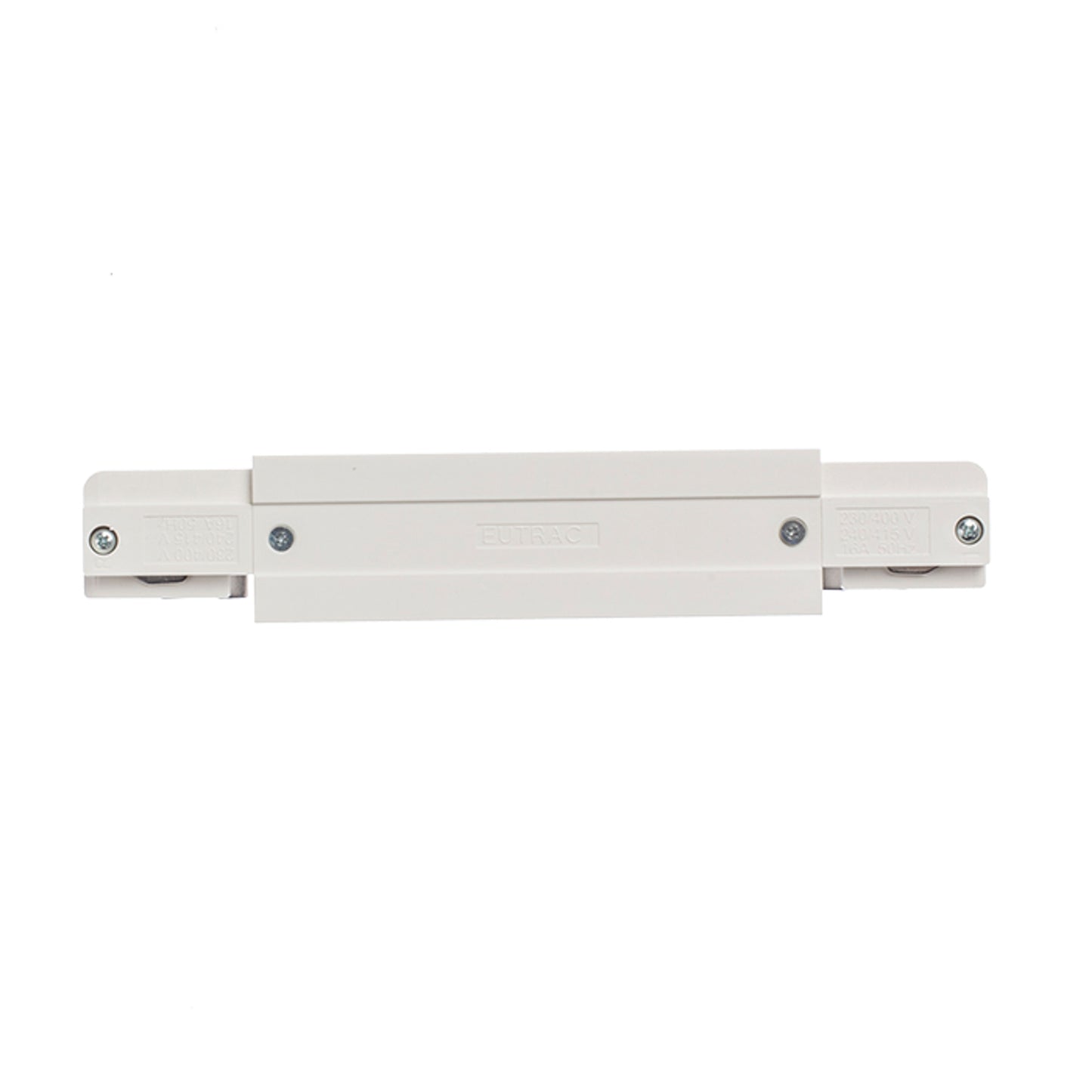 RENDL 3-circuit track system EUTRAC straight connector with feed-in white 230V  R11320 2
