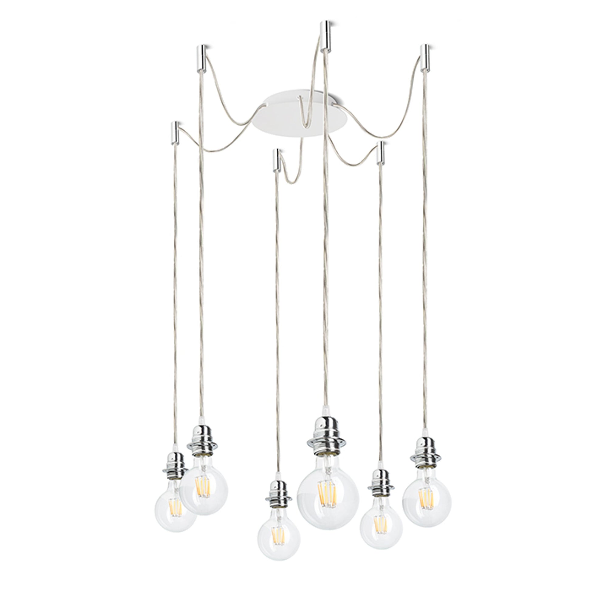 RENDL shades, shade bases, pendent sets KOMBIX 6 pendant set WB+TC+CHF   230V LED E27 6x15W R11783 1