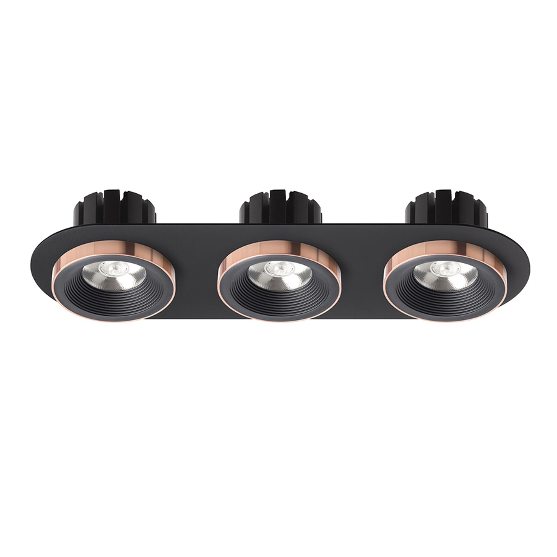 RENDL recessed light SHARM R III recessed black/black copper 230V LED 3x10W 24° 3000K R13249 2