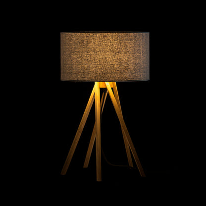 RENDL table lamp EL PASO table grey bamboo 230V LED E14 11W R13338 3