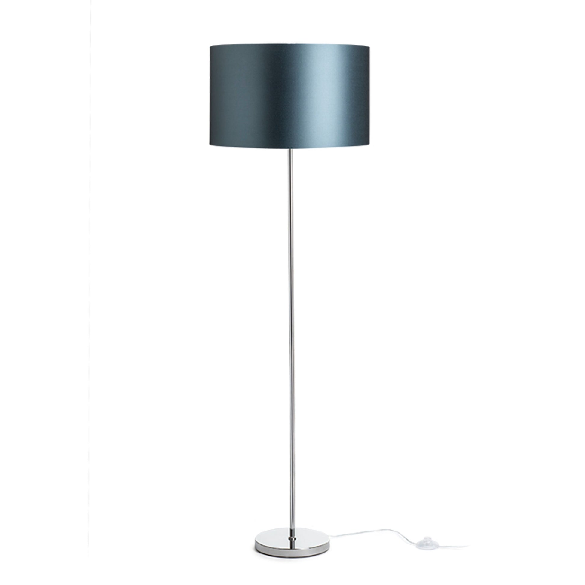 RENDL floor lamp NYC/RON 40/25 floor  Monaco petrol blue/silver PVC/chrome 230V LED E27 15W R14083 1