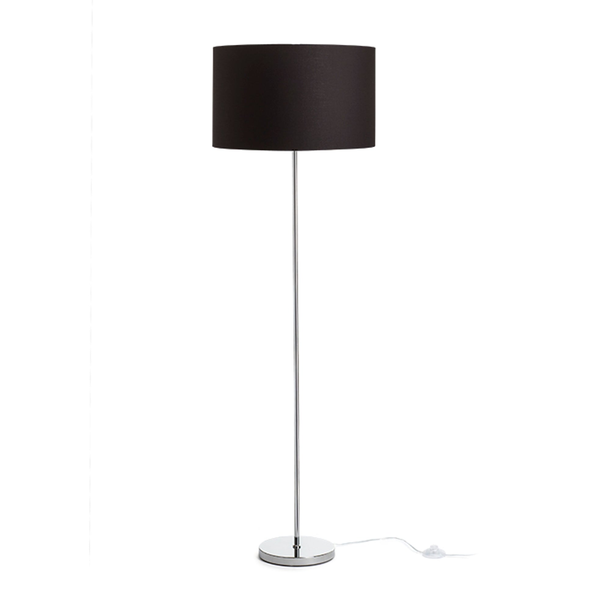 RENDL floor lamp NYC/RON 40/25 floor  Polycotton black/chrome 230V LED E27 15W R14084 1