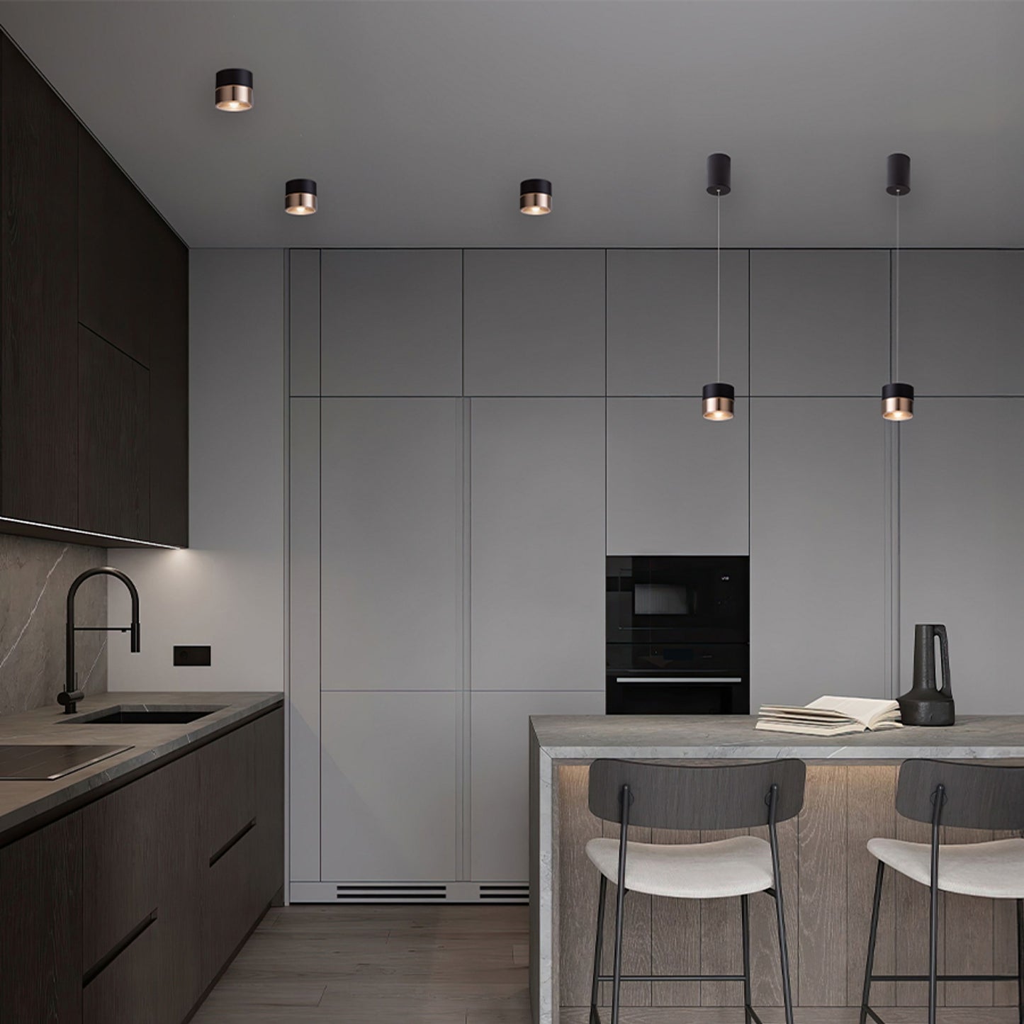 RENDL pendant lamp JUNIPER height adjustable pendant black/gold  230V LED 15W 30°  3000K R14219 4
